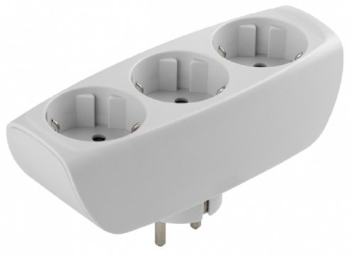 Разветвитель (Тройник) с заземлением плоский ЭРА SP-3e-W 3-м 16А 3500Вт белый картинка 